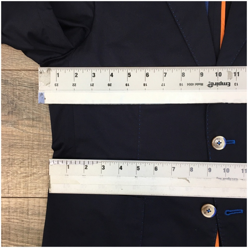 MANUEL RITZ Mens‎ Navy Blazer Sport Coat Casual Size 38R Two Button Cotton Suit - Picture 6 of 12